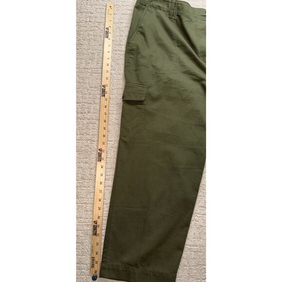 Talbots Supersoft Cargo Pants High Waist Crop Straight Leg Green Size 22W NWT - Picture 5 of 7